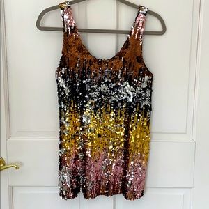 Zara Multicolored Sequined Tank Top